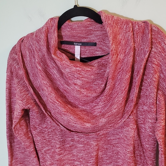 EUC! Kensie Red Woven Knit Cowl Neck Pullover Sweater for Layering Size XS - Picture 7 of 9